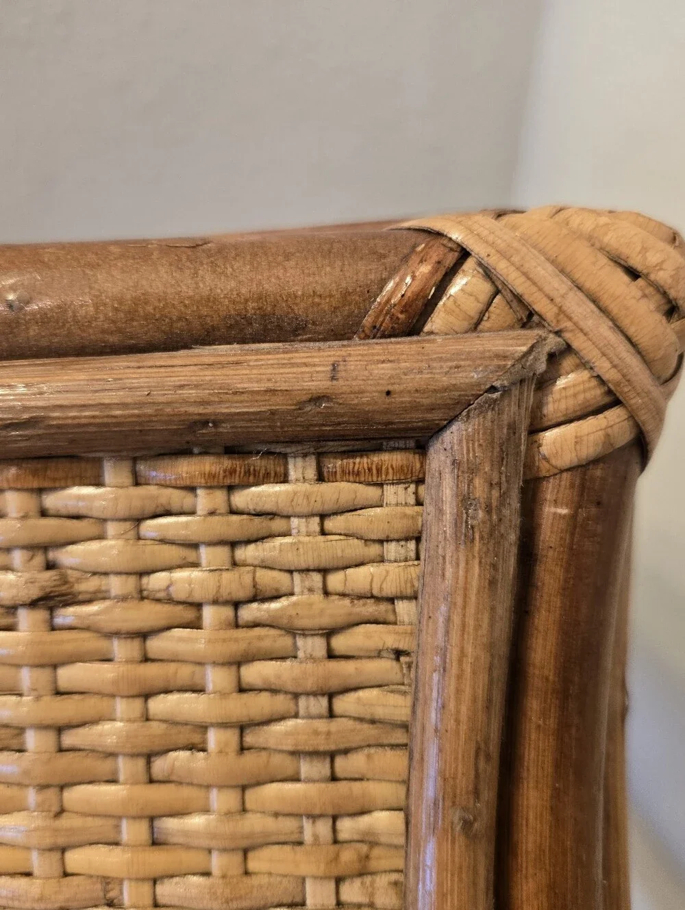 Vintage Rattan Square Tissue Box Cover
